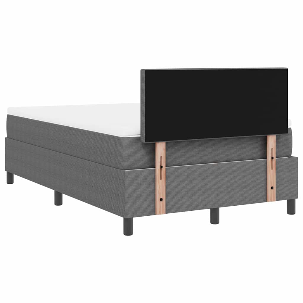 LED Box Spring Bed Lys Grå og Hvid 120 x 200 cm Velourstof