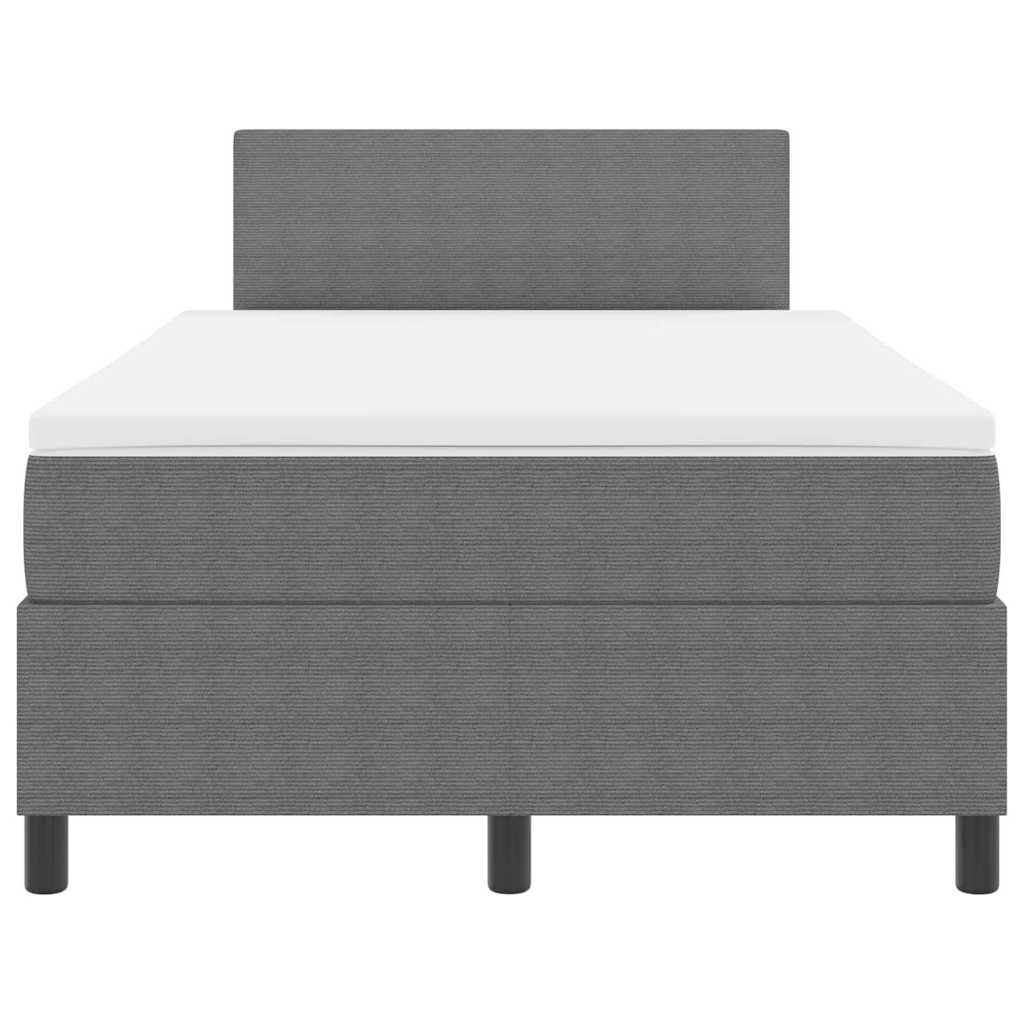 LED Box Spring Bed Lys Grå og Hvid 120 x 200 cm Velourstof