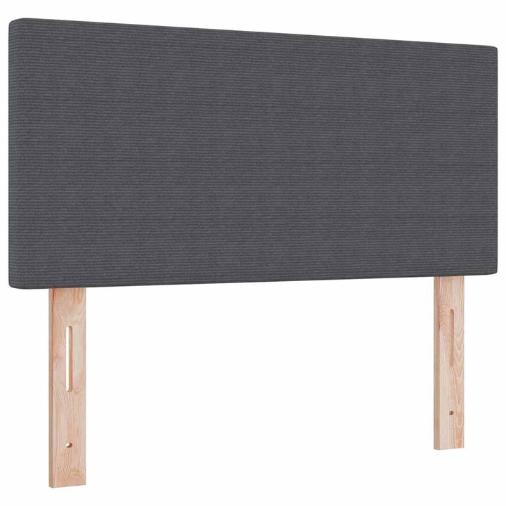 LED Box Spring Bed Mørkegrå og Hvid 120 x 200 cm Velourstof