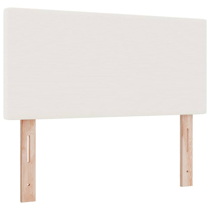 LED Box Spring Bed Creme og hvid 120 x 200 cm Velourstof