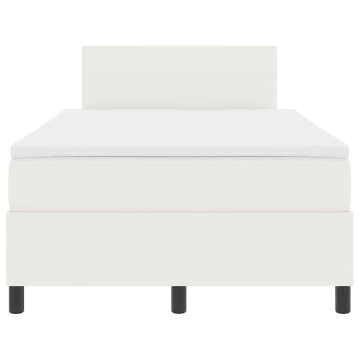 LED Box Spring Bed Creme og hvid 120 x 200 cm Velourstof