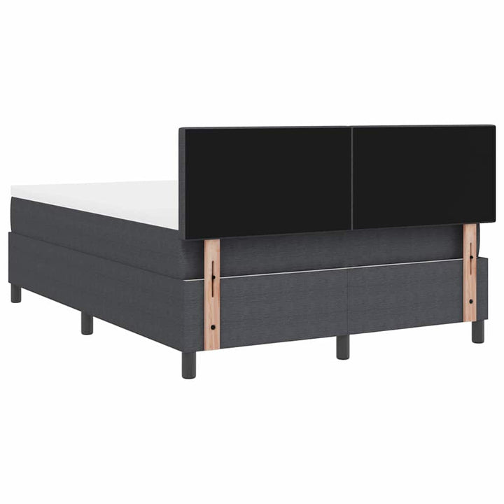 LED Box Spring Bed Mørkegrå og Hvid 140 x 190 cm Velourstof