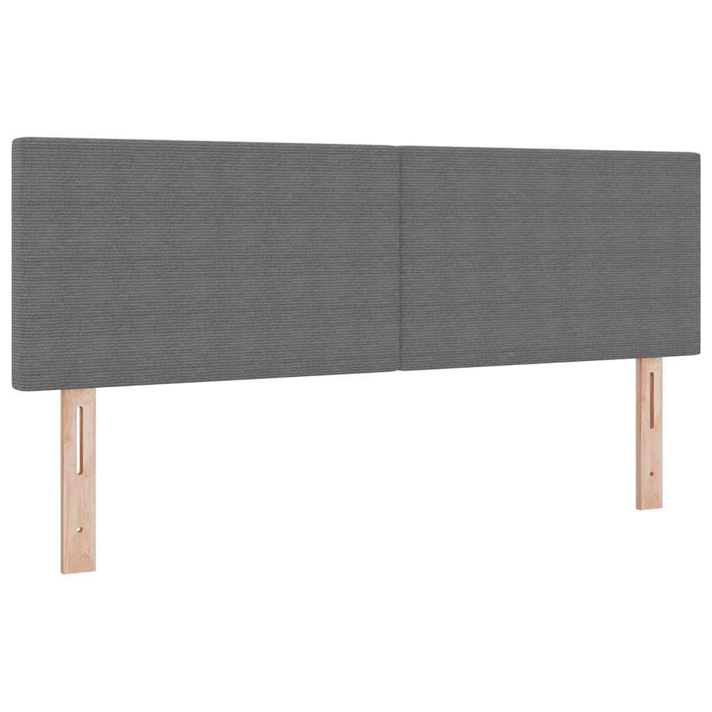 LED Box Spring Bed Lys Grå og Hvid 160 x 200 cm Velourstof