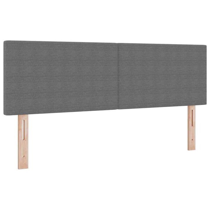 LED Box Spring Bed Lys Grå og Hvid 160 x 200 cm Velourstof