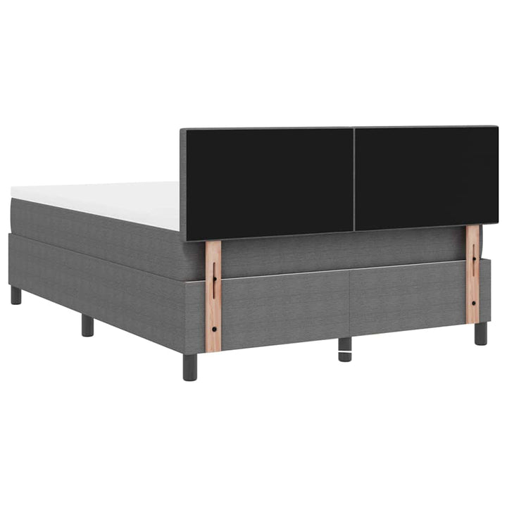 LED Box Spring Bed Lys Grå og Hvid 160 x 200 cm Velourstof