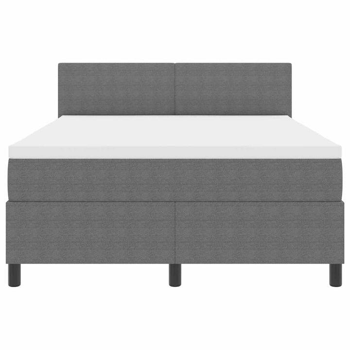 LED Box Spring Bed Lys Grå og Hvid 160 x 200 cm Velourstof