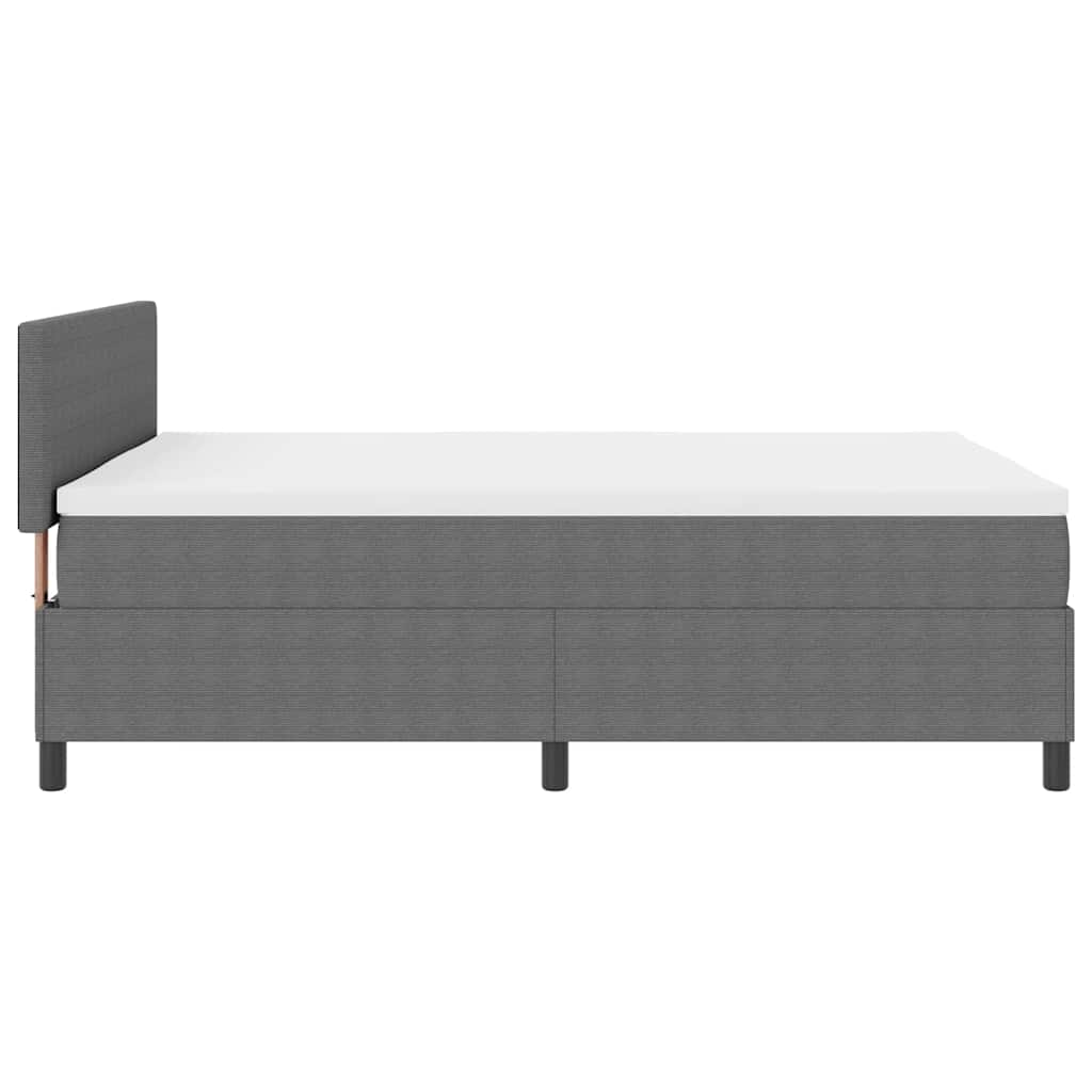 LED Box Spring Bed Lys Grå og Hvid 160 x 200 cm Velourstof