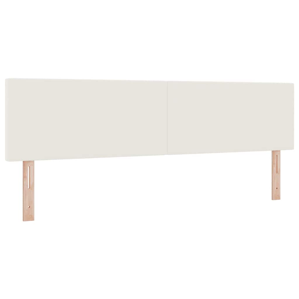 LED Box Spring Bed Creme og hvid 180 x 200 cm Velourstof
