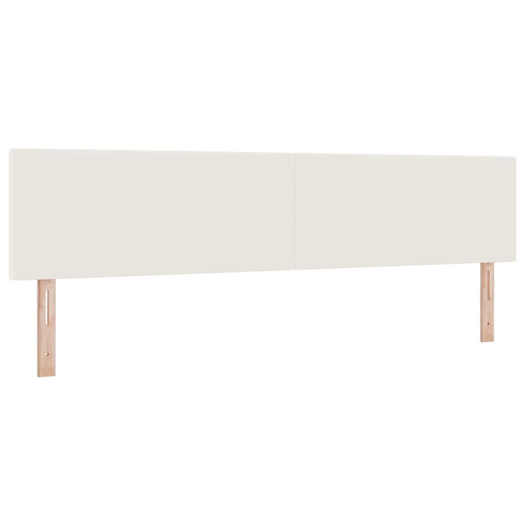 LED Box Spring Bed Creme og hvid 200 x 200 cm Velourstof