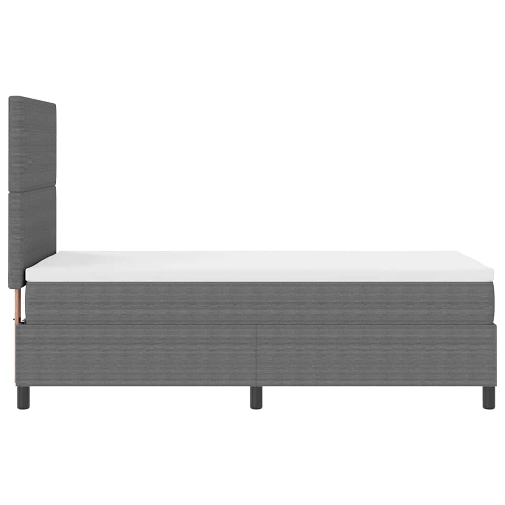 LED Box Spring Bed Lys Grå og Hvid 90 x 190 cm Velourstof