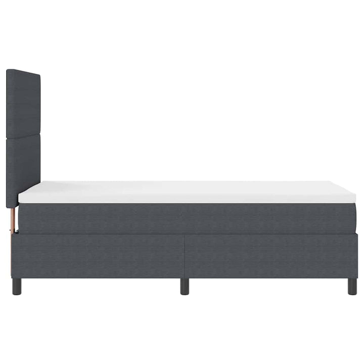 LED Box Spring Bed Mørkegrå og Hvid 90 x 190 cm Velourstof