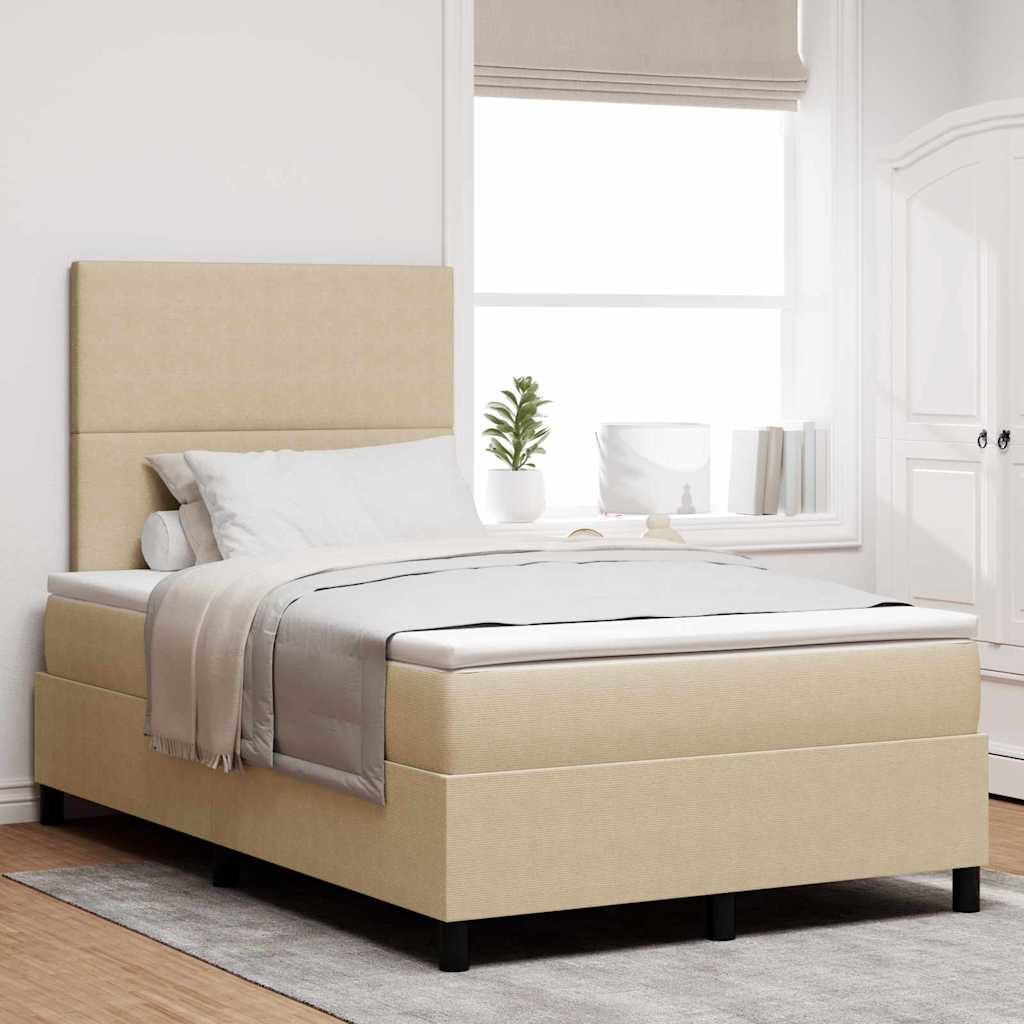 LED Box Spring Bed Lys Grå og Hvid 120 x 190 cm Velourstof