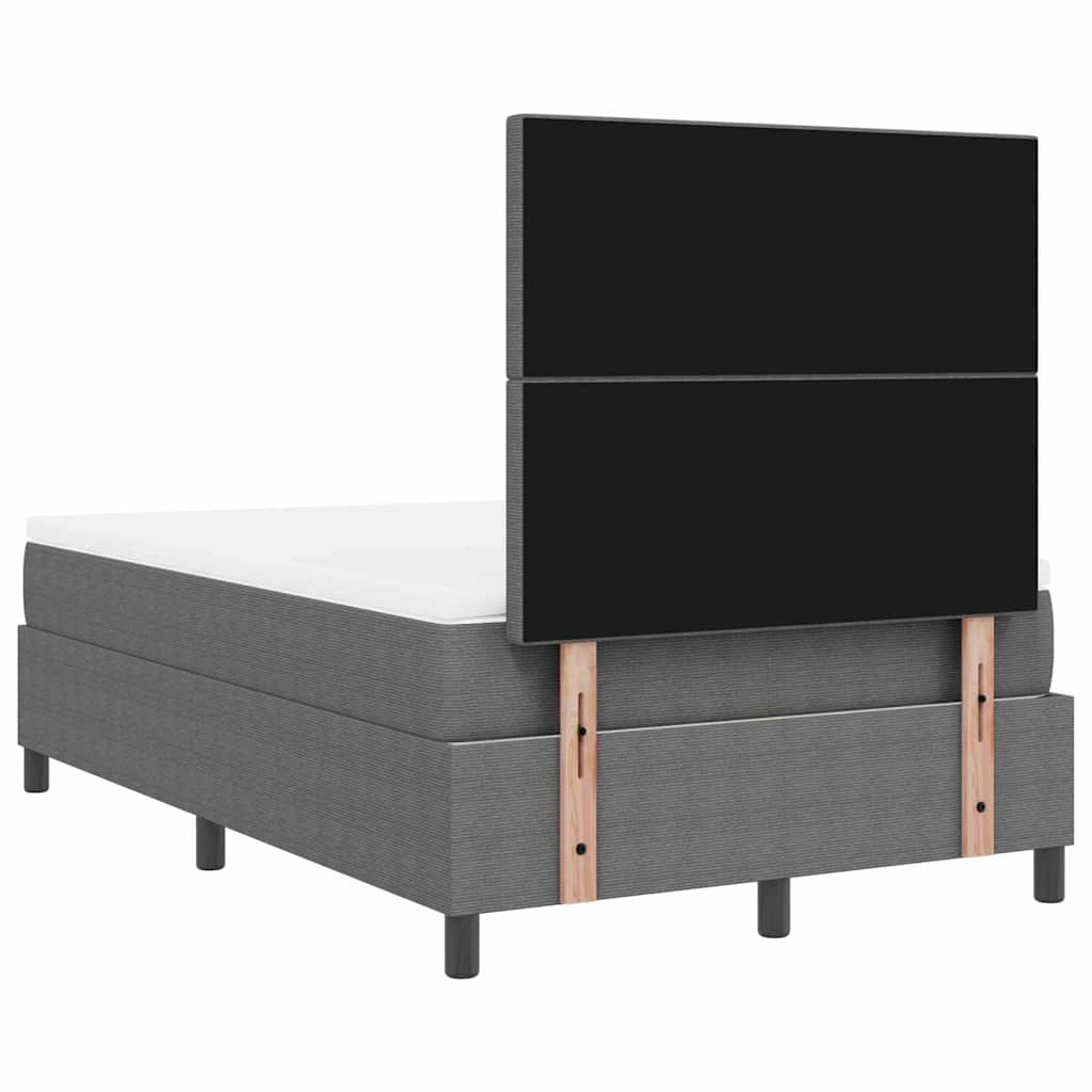 LED Box Spring Bed Lys Grå og Hvid 120 x 200 cm Velourstof