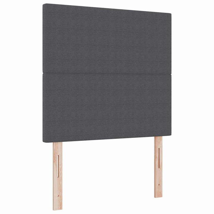 LED Box Spring Bed Mørkegrå og Hvid 120 x 200 cm Velourstof