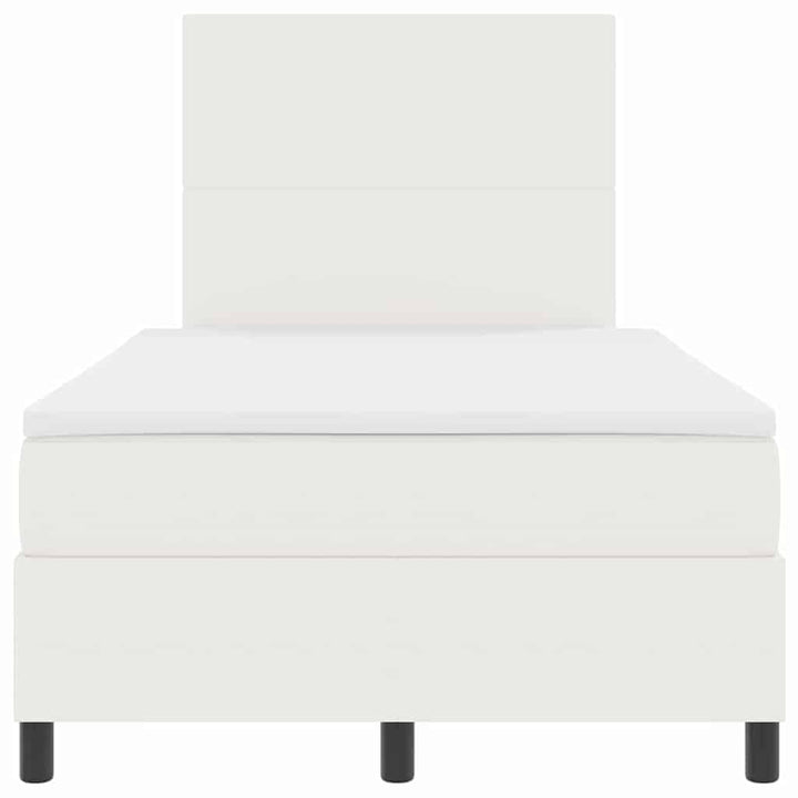 LED Box Spring Bed Creme og hvid 120 x 200 cm Velourstof