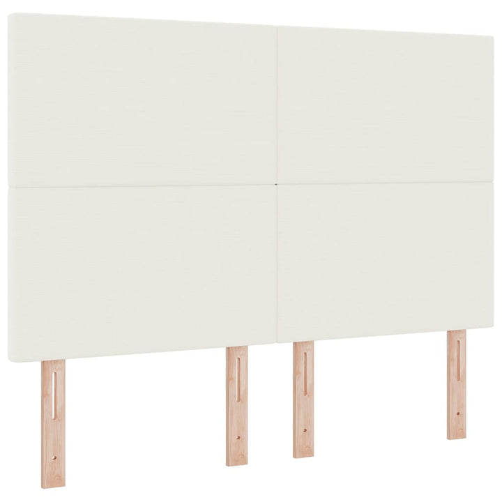 LED Box Spring Bed Creme og hvid 160 x 200 cm Velourstof