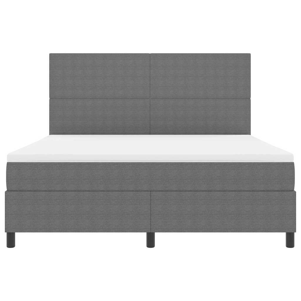 LED Box Spring Bed Lys Grå og Hvid 180 x 200 cm Velourstof