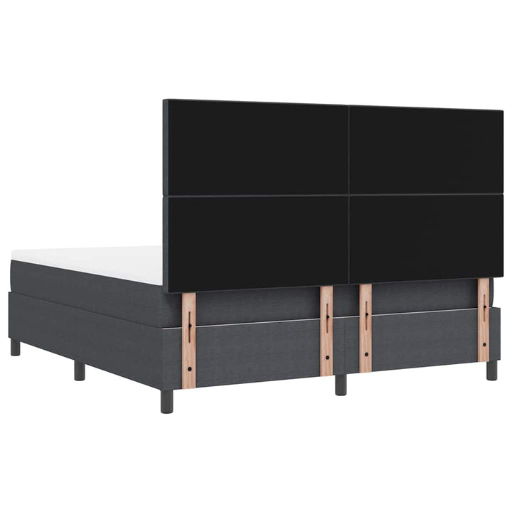 LED Box Spring Bed Mørkegrå og Hvid 180 x 200 cm Velourstof