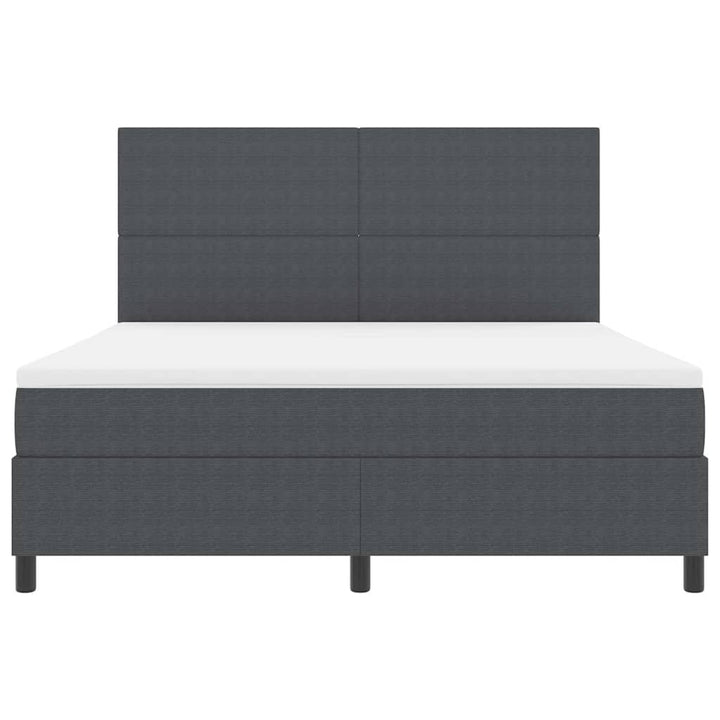 LED Box Spring Bed Mørkegrå og Hvid 180 x 200 cm Velourstof