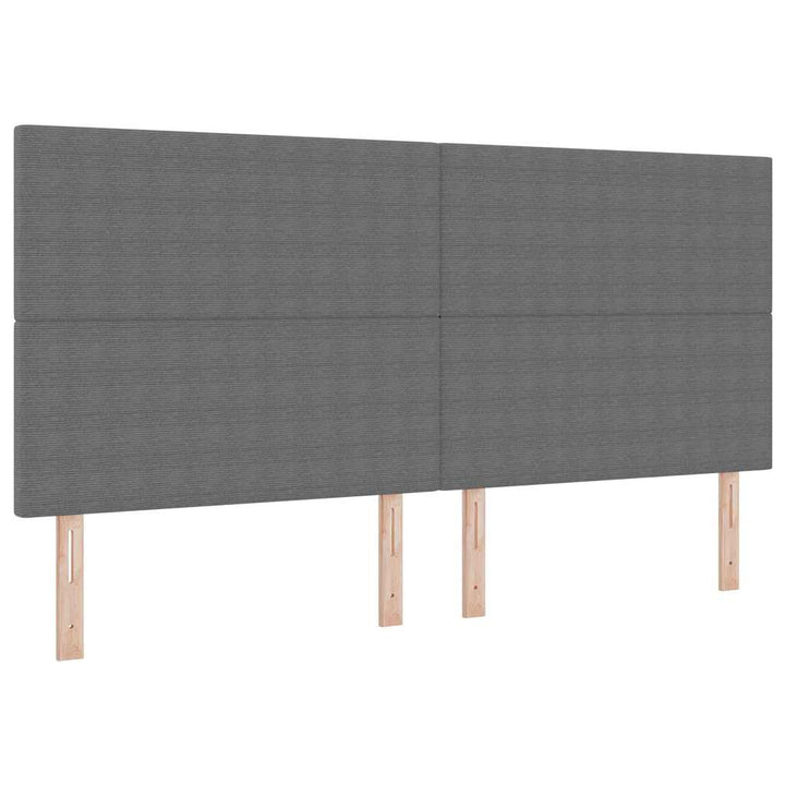 LED Box Spring Bed Lys Grå og Hvid 200 x 200 cm Velourstof
