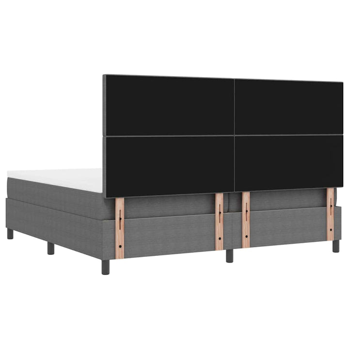 LED Box Spring Bed Lys Grå og Hvid 200 x 200 cm Velourstof