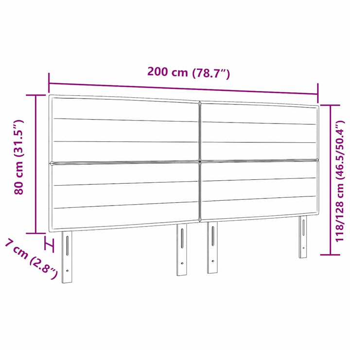 Hovedgærde Sort 200 cm Stof
