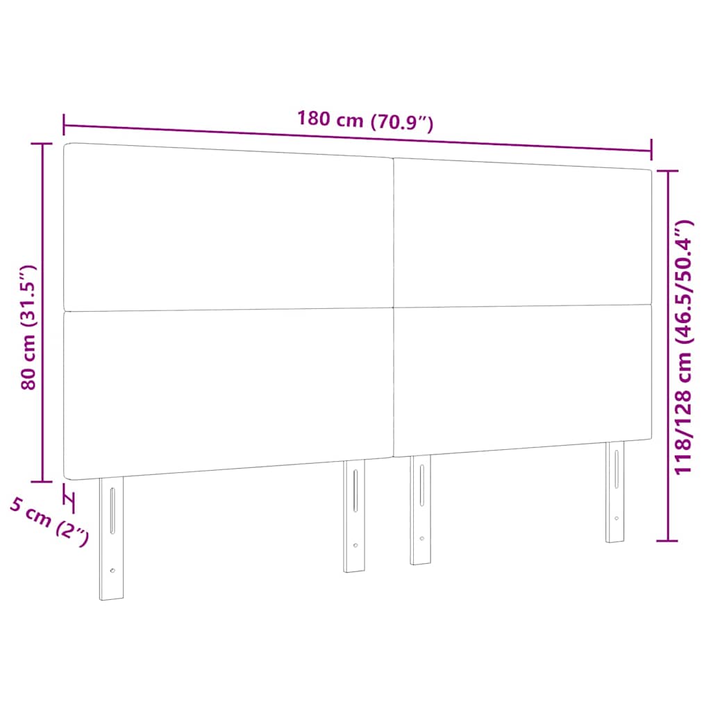 Hovedgærde Lysegrå 180 cm Velourstof