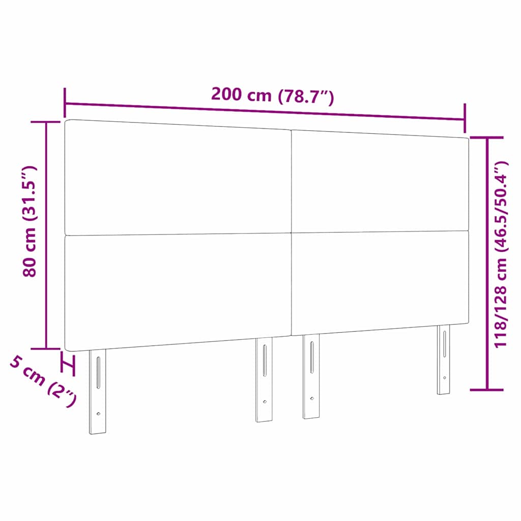 Hovedgærde Creme 200 cm Velourstof