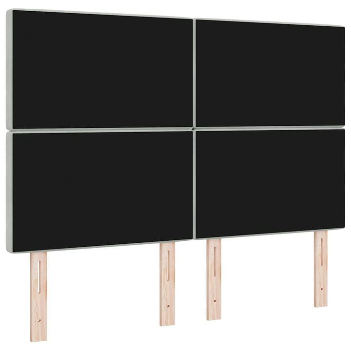 Hovedgærde Lysegrå 144 cm Fløjl