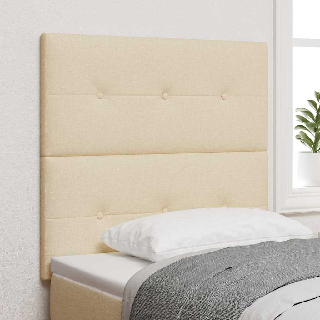 Højdejusterbart sengehoved med hovedgærde Creme 80 cm Stof