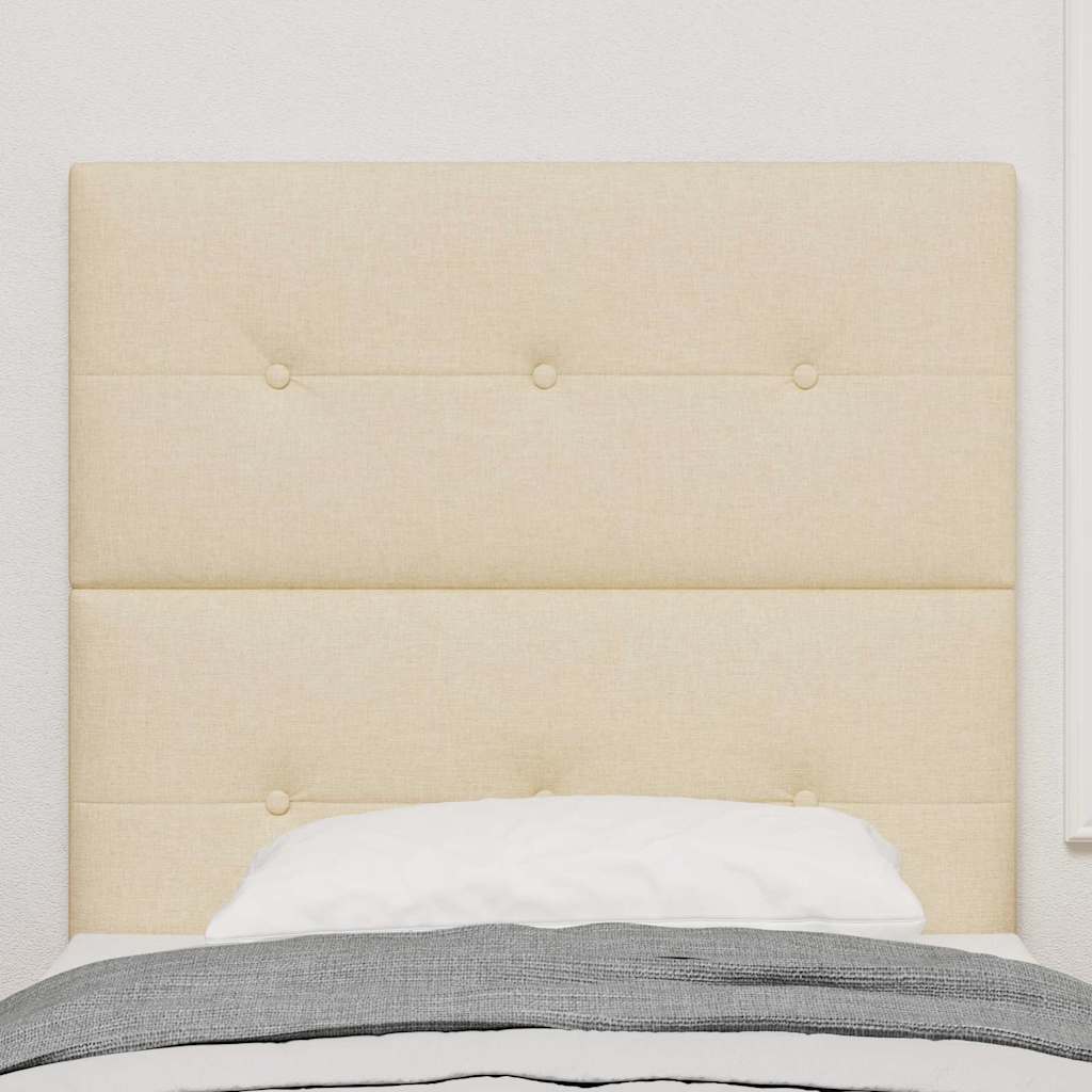 Højdejusterbart sengehoved med hovedgærde Creme 80 cm Stof