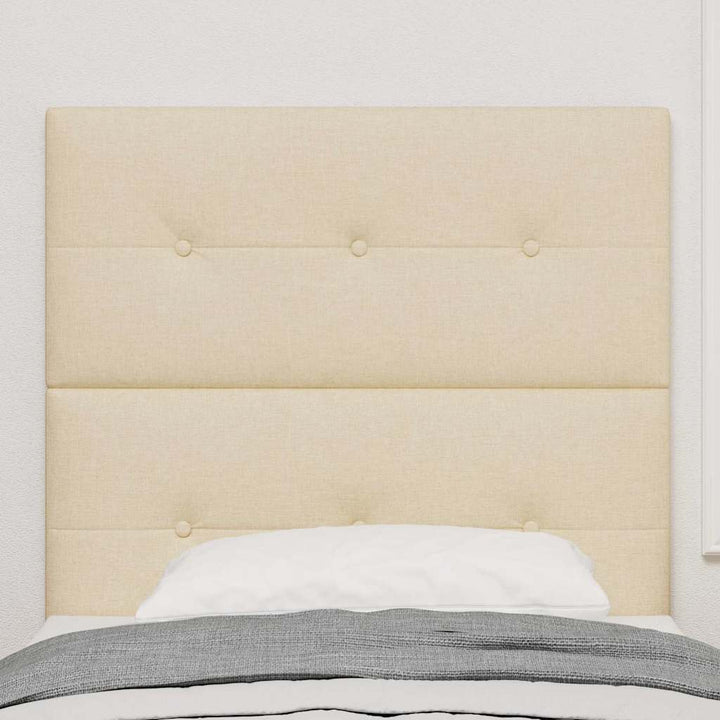 Højdejusterbart sengehoved med hovedgærde Creme 80 cm Stof