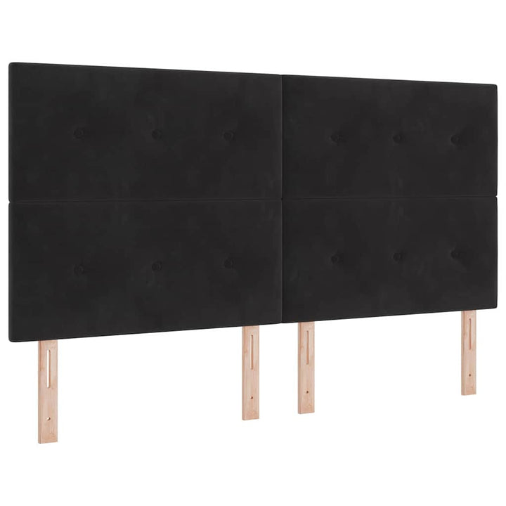 Hovedgærde Sort 180 cm Fløjl