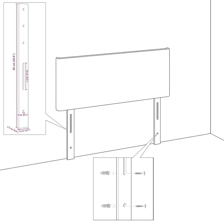 Højdejusterbart sengehoved med hovedgærde Mørk Brun 200 cm Stof