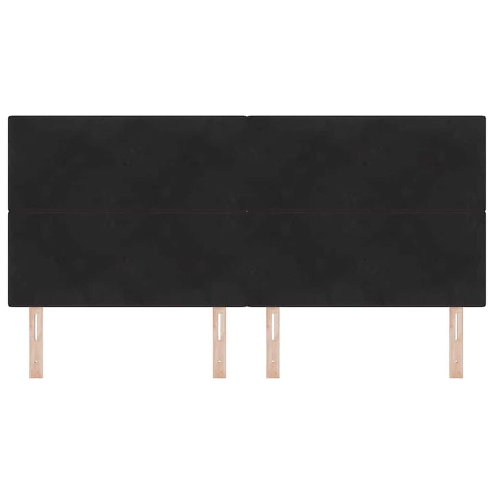 Hovedgærde Sort 200 cm Fløjl