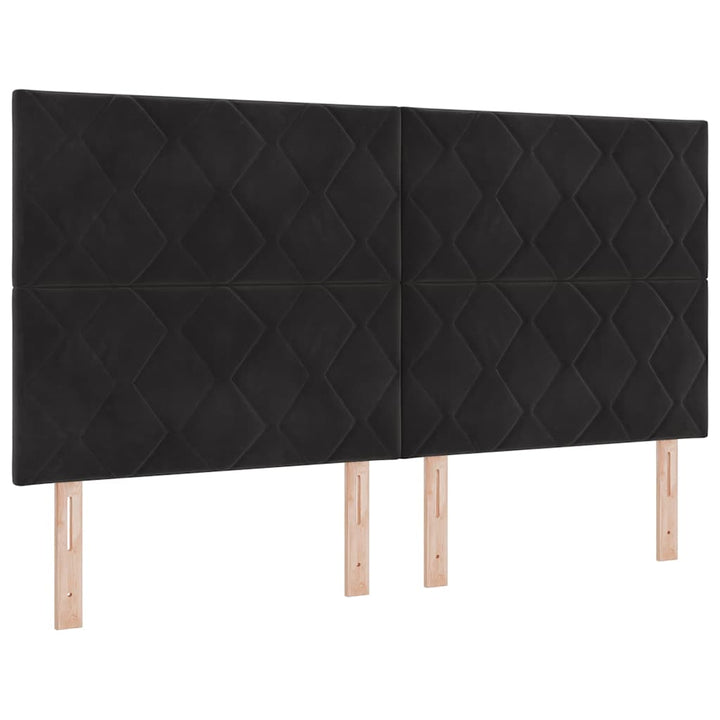 Hovedgærde Sort 180 cm Fløjl