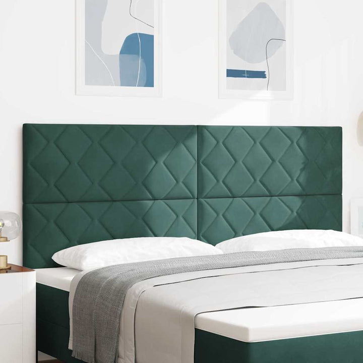 Hovedgærde Mørkegrøn 200 cm Fløjl