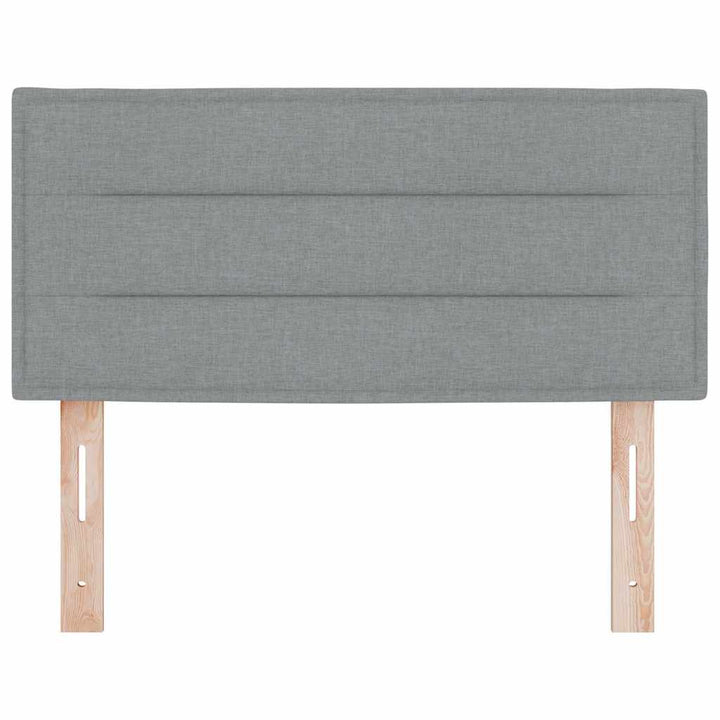 LED sengegavl med LED-lysstrimler Lysegrå 80 cm Stof