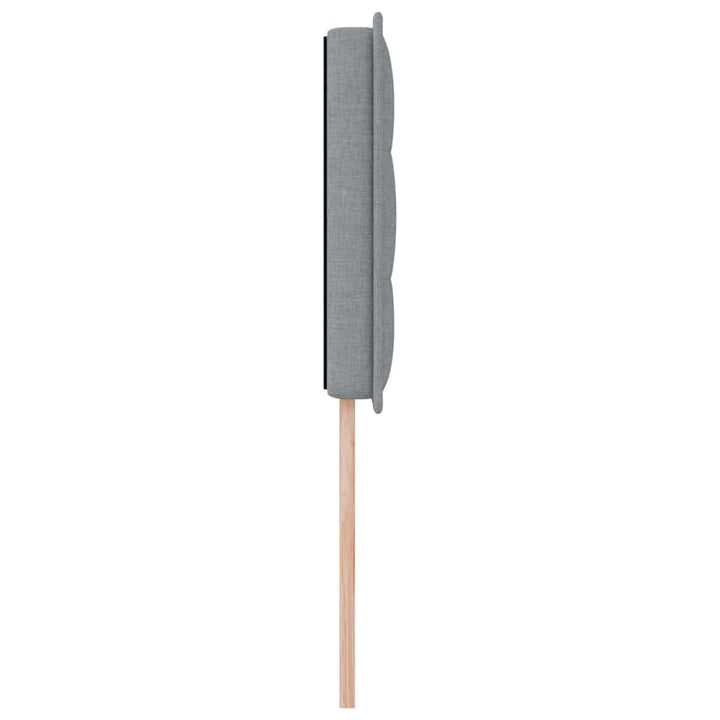 LED sengegavl med LED-lysstrimler Lysegrå 80 cm Stof