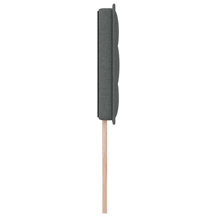 LED sengegavl med LED-lysstrimler Mørkegrå 80 cm Stof