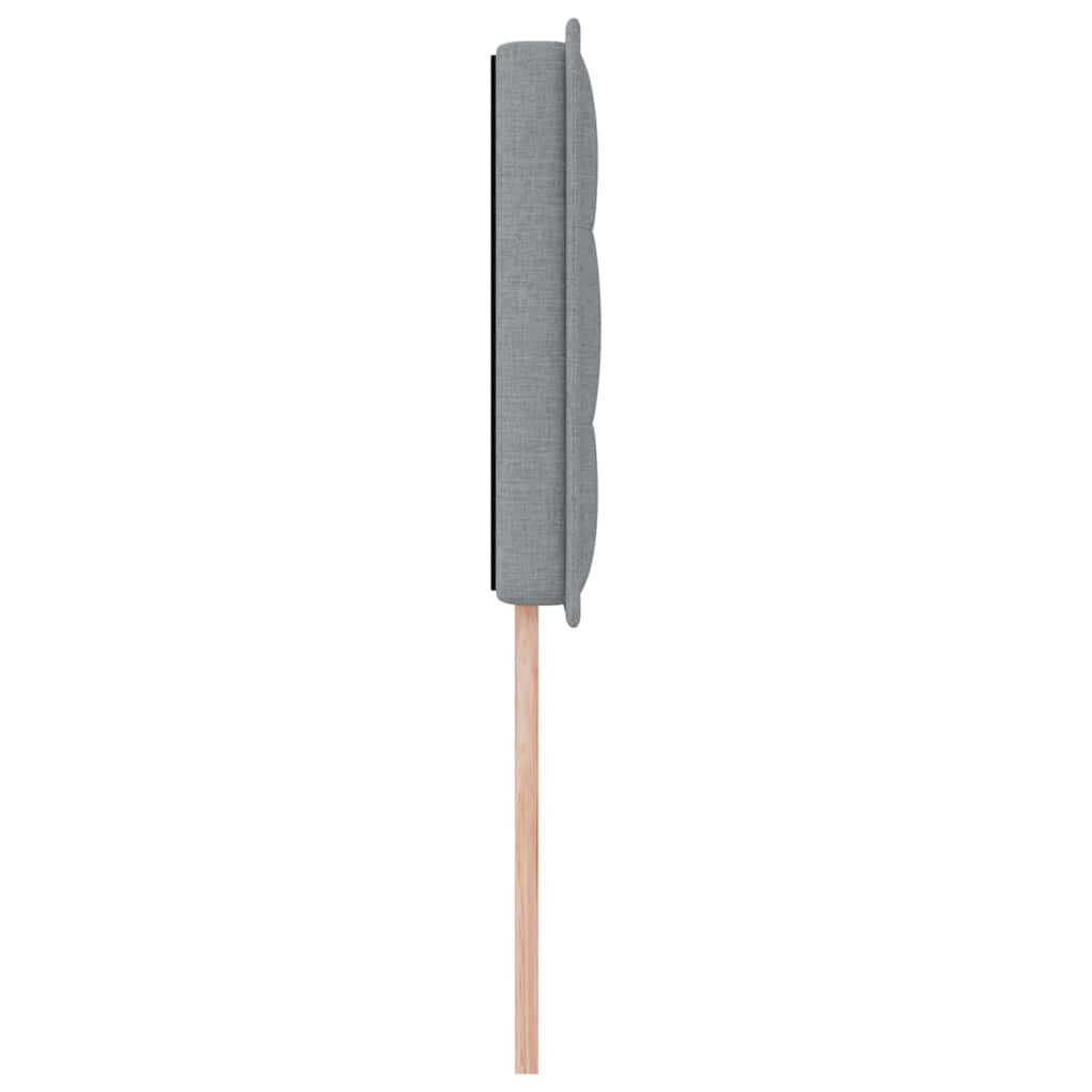 LED sengegavl med LED-lysstrimler Lysegrå 90 cm Stof