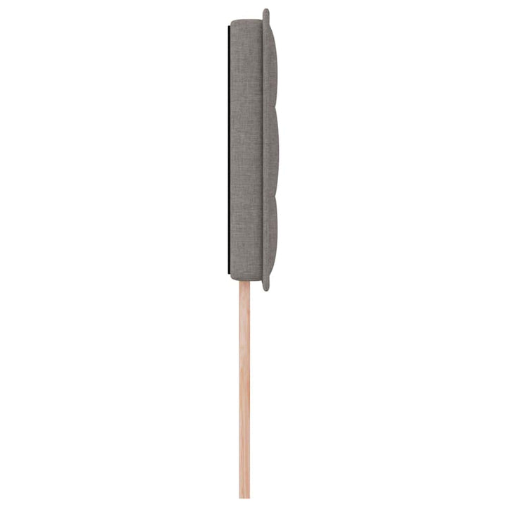 LED sengegavl med LED-lysstrimler Gråbrun 100 cm Stof