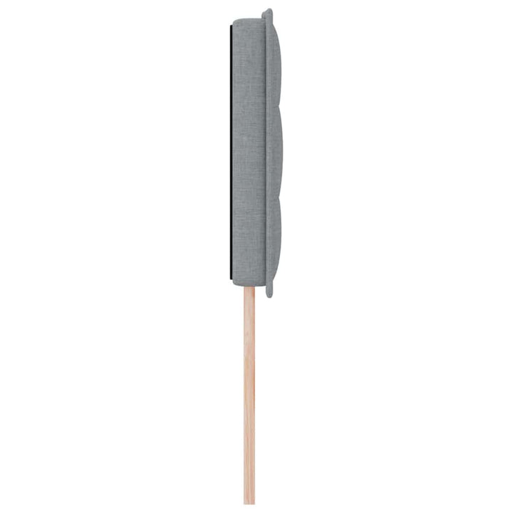 LED sengegavl med LED-lysstrimler Lysegrå 144 cm Stof