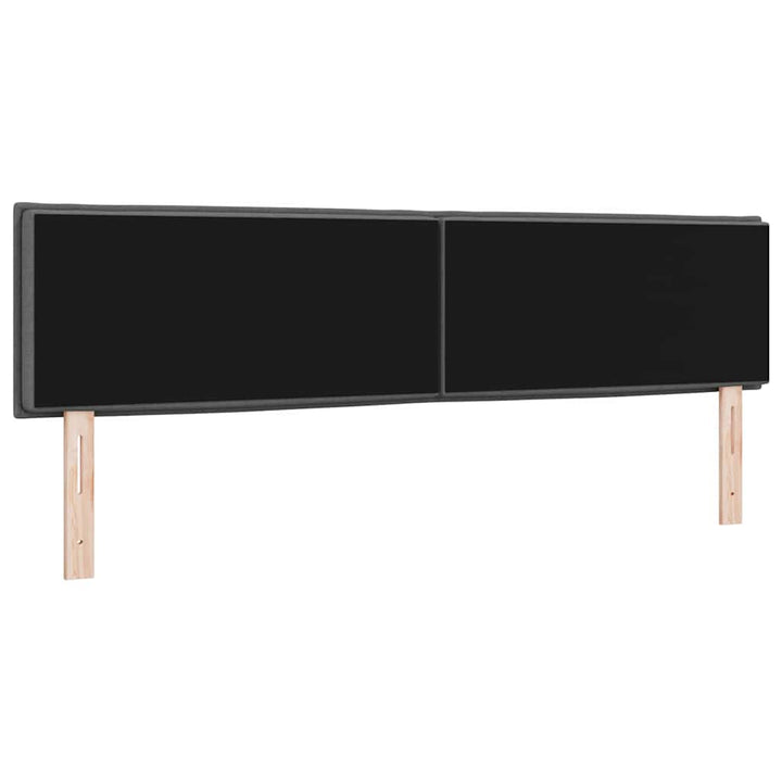 LED sengegavl med LED-lysstrimler Mørkegrå 180 cm Stof
