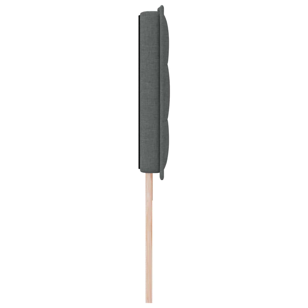 LED sengegavl med LED-lysstrimler Mørkegrå 180 cm Stof