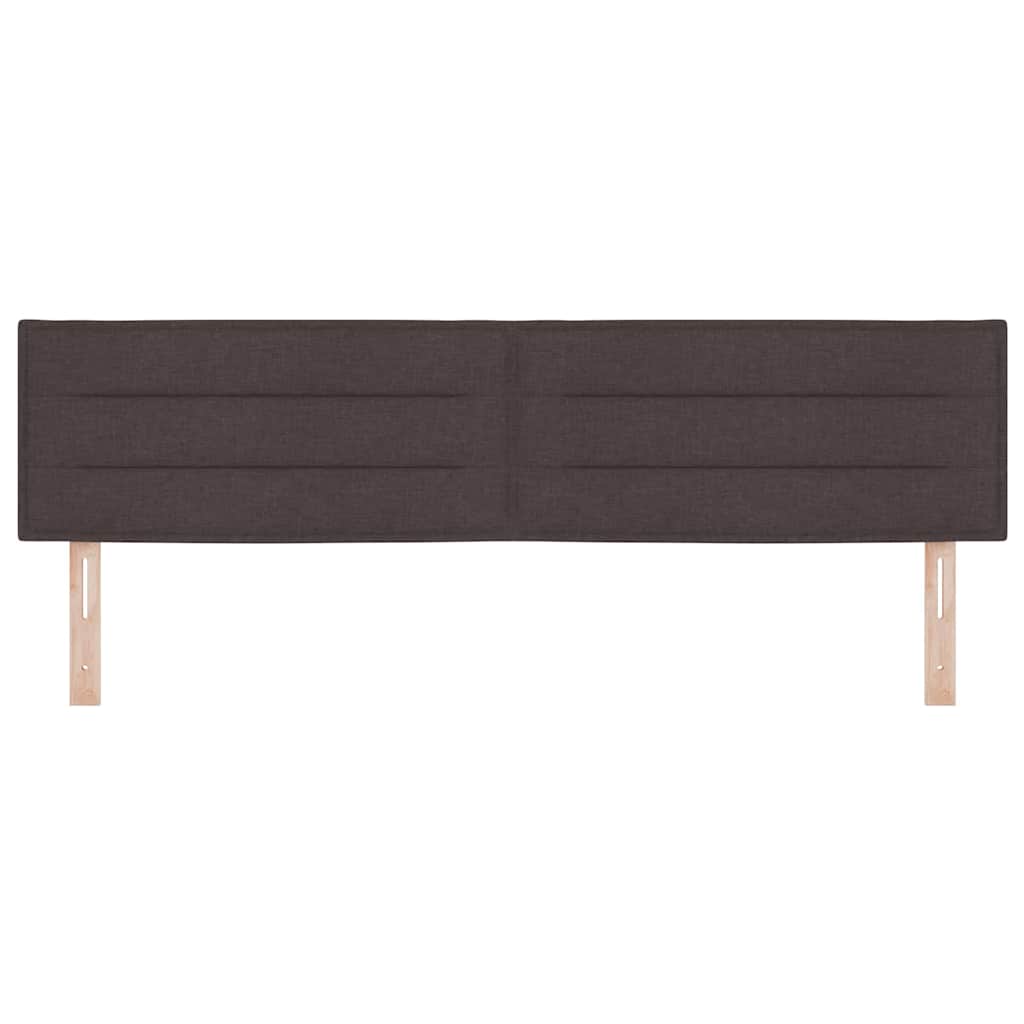 LED sengegavl med LED-lysstrimler Mørk Brun 180 cm Stof