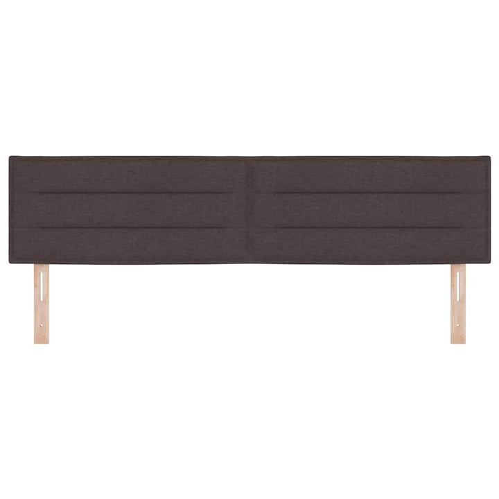 LED sengegavl med LED-lysstrimler Mørk Brun 180 cm Stof