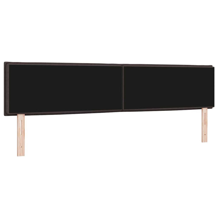 LED sengegavl med LED-lysstrimler Mørk Brun 200 cm Stof