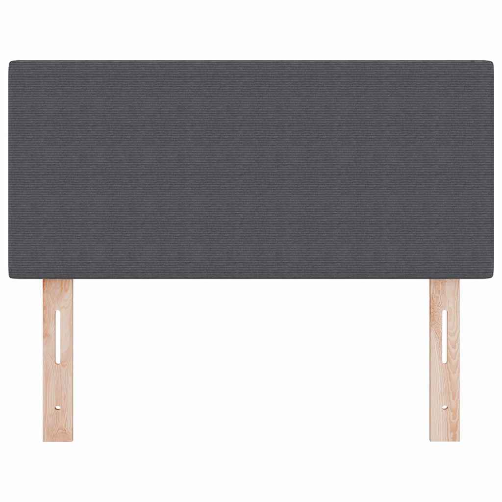 LED sengegavl med LED-lysstrimler Mørkegrå 100 cm Velourstof