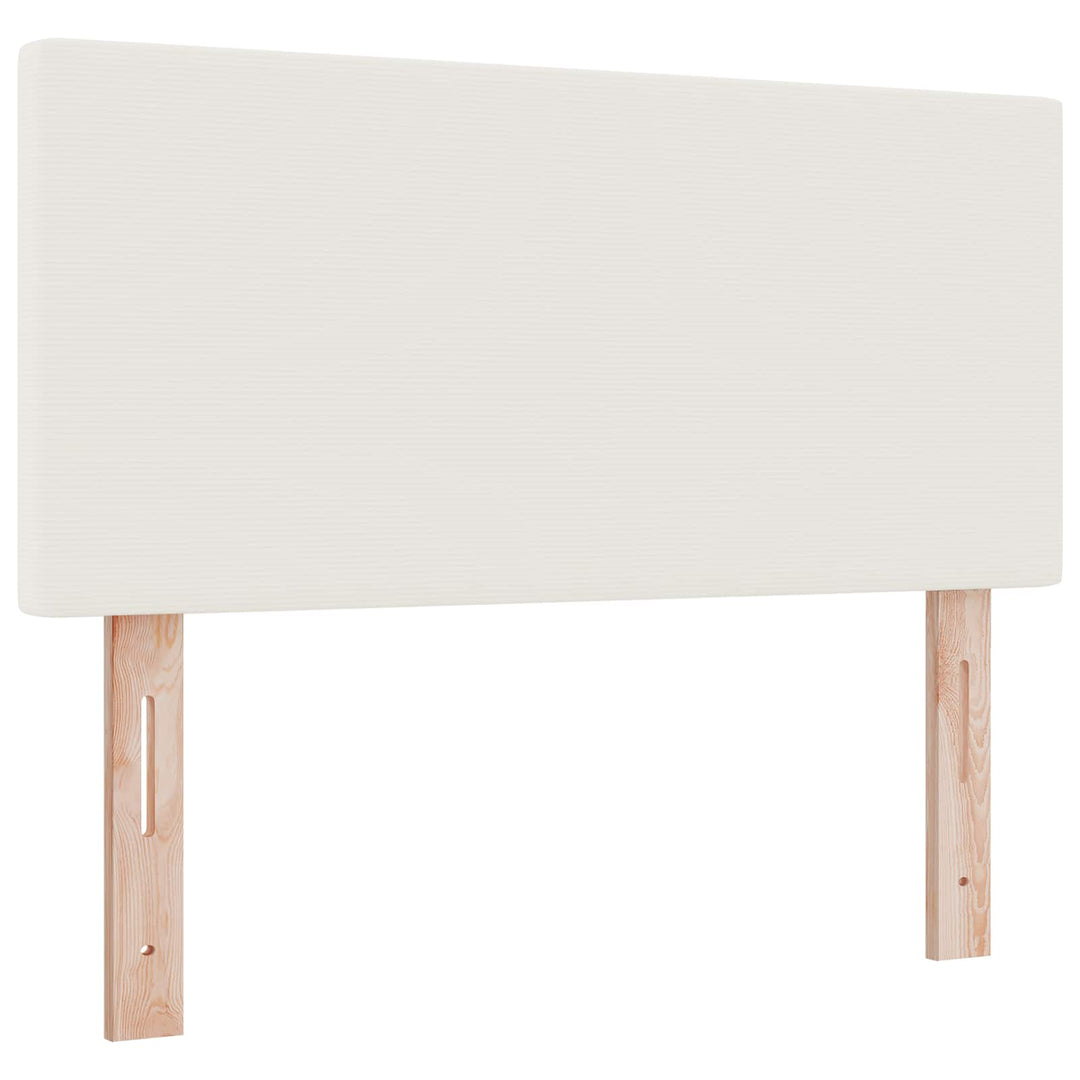 LED sengegavl med LED-lysstrimler Creme 100 cm Velourstof